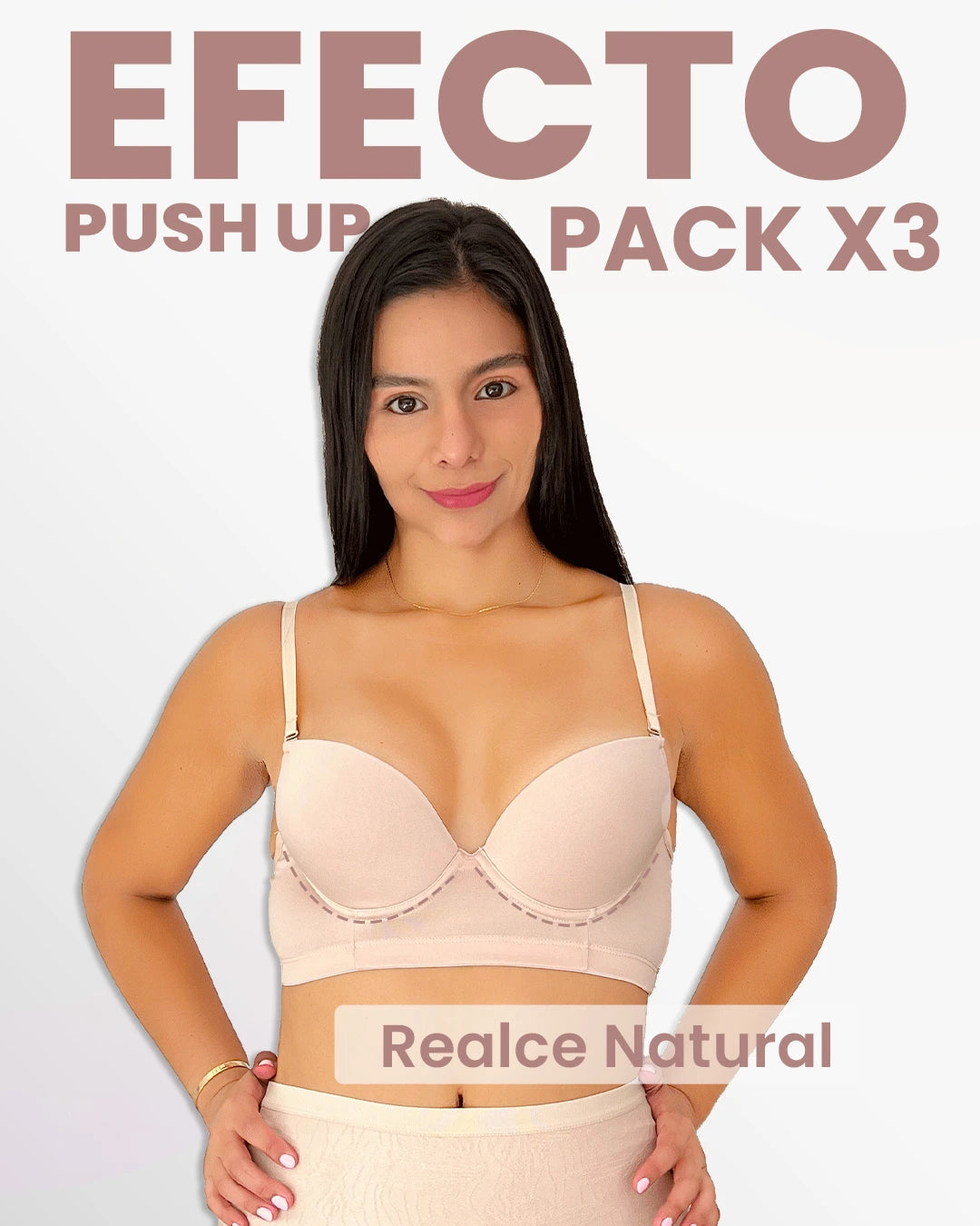 Pack x3 Brasieres Confort Fit Comodidad 24/7 y Realce Natural