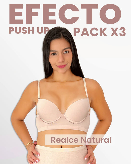 Pack x3 Brasieres Confort Fit Comodidad 24/7 y Realce Natural